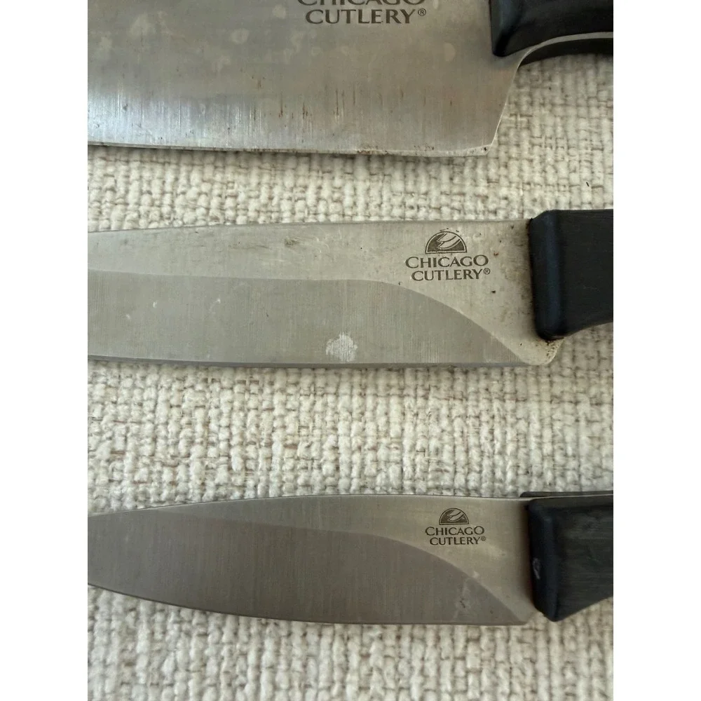 Chicago Cutlery Essentials Three Piece Set‎ Kitchen Knives Black Handles